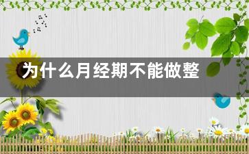 为什么月经期不能做整形？