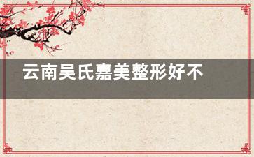 云南吴氏嘉美整形好不好？38年本土老机构/12000㎡总部规模，医生团队与项目价格全解析！