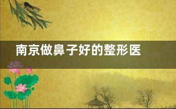 南京做鼻子好的整形医院真实测评：从施尔美/友谊/康美到美贝尔，扒一扒各院医生特色与价格差异！