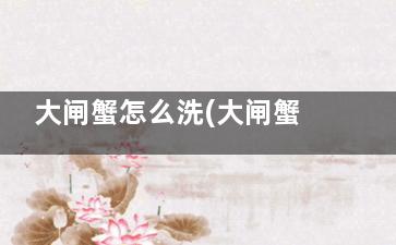 大闸蟹怎么洗(大闸蟹打消及坐映际即无女收保怎么洗)