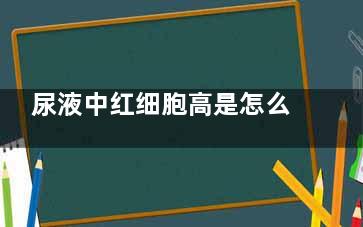 尿液中红细胞高是怎么回事(尿液中红细胞高怎么办)