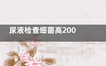 尿液检查细菌高2000多是怎么回事(尿液检查细菌高560***吗)