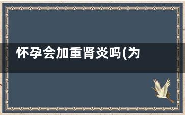 怀孕会加重肾炎吗(为什么怀孕容易得肾炎)