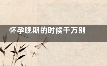 怀孕晚期的时候千万别忘了这样进补