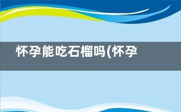 怀孕能吃石榴吗(怀孕能吃石榴不)