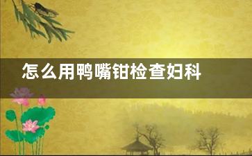 怎么用鸭嘴钳检查妇科,怎么用鸭嘴钳检查漏气