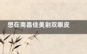 想在南昌佳美割双眼皮，价格贵不贵？收费合理，医生审美在线，术后结果佳