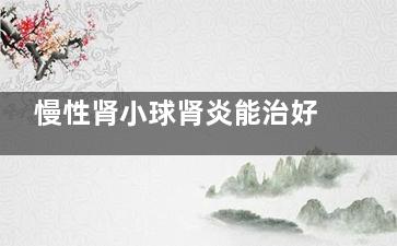 慢性肾小球肾炎能治好吗(慢性肾小球肾炎的主要病变部位是)