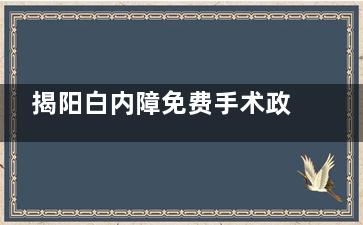 揭阳白内障免费手术政策解读，2025年这些情况或可申请免费手术点击了解！