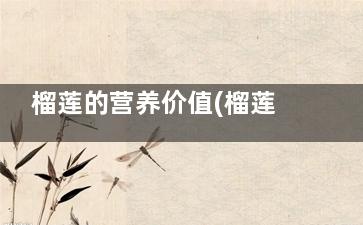 榴莲的营养价值(榴莲的营养价值相当于几只公鸡)