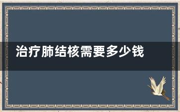 治疗肺结核需要多少钱(治疗肺结核需要打吊瓶吗)