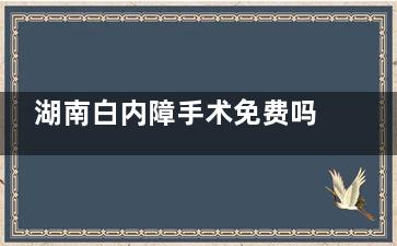 湖南白内障手术免费吗？2025白内障免费政策新消息来介绍，包含政策内容、申请方式、申请流程~