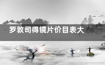 罗敦司得镜片价目表大公开!S系/P系/I系/R系全解析,配镜必看攻略来啦~