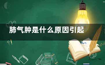 肺气肿是什么原因引起的(肺气肿是什么原因造成的怎么治疗)
