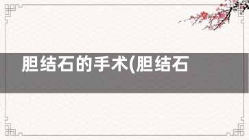 胆结石的手术(胆结石的手术过程视频)