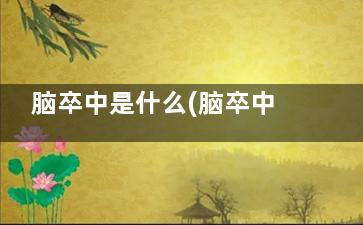 脑卒中是什么(脑卒中是什么原因引起的症状)