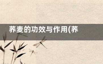 荞麦的功效与作用(荞麦的功效与作用图片)