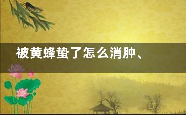 被黄蜂蛰了怎么消肿、止痛***快,被黄蜂蛰了怎么消肿止痛的土办法