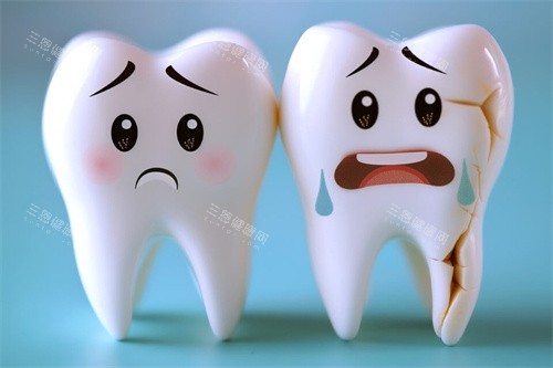 正常牙齿和牙齿发裂模型 正常牙齿和牙齿发裂模型