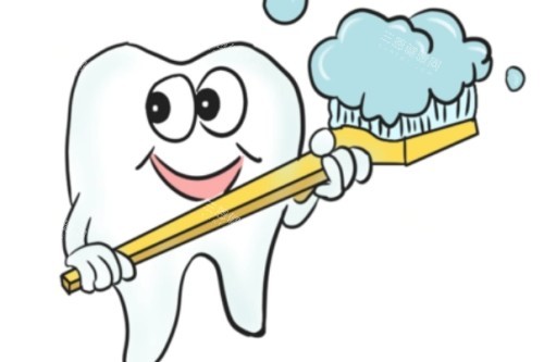 清洁牙齿卡通图