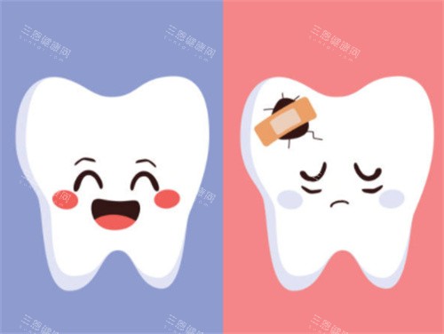 正常的牙齿和坏的牙齿 正常的牙齿和坏的牙齿