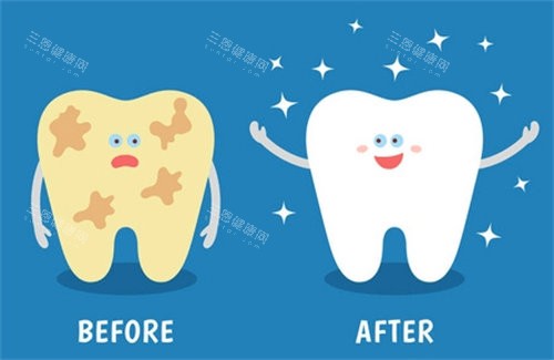 牙齿受损与健康牙齿对比
