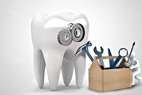 牙齿修理卡通示意图 牙齿修理卡通示意图