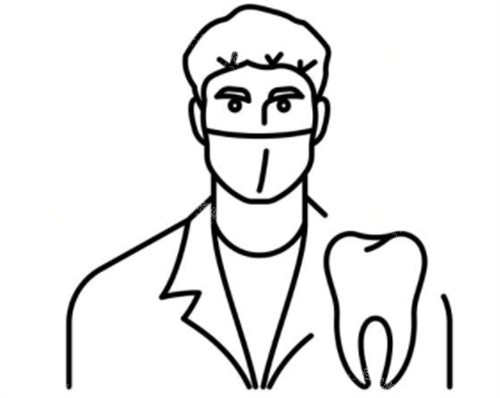 牙医和牙齿简笔图